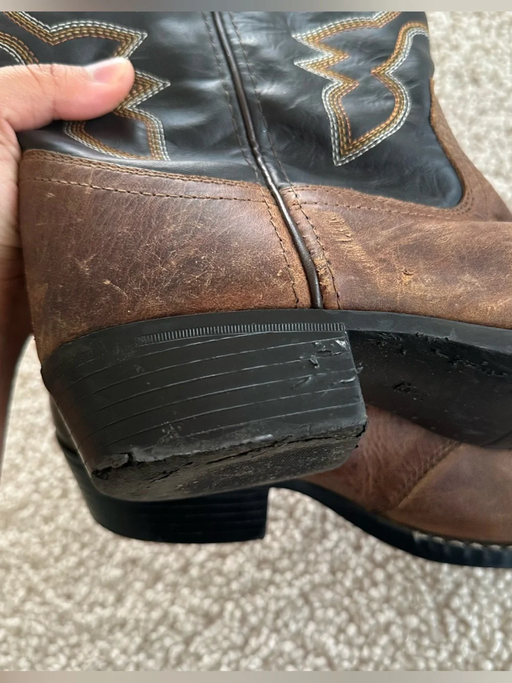 Cody James Boys Youth Size 6D Western Cowboy Boots Brown Black Leather